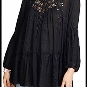Free People Kiss Kiss Black Tunic